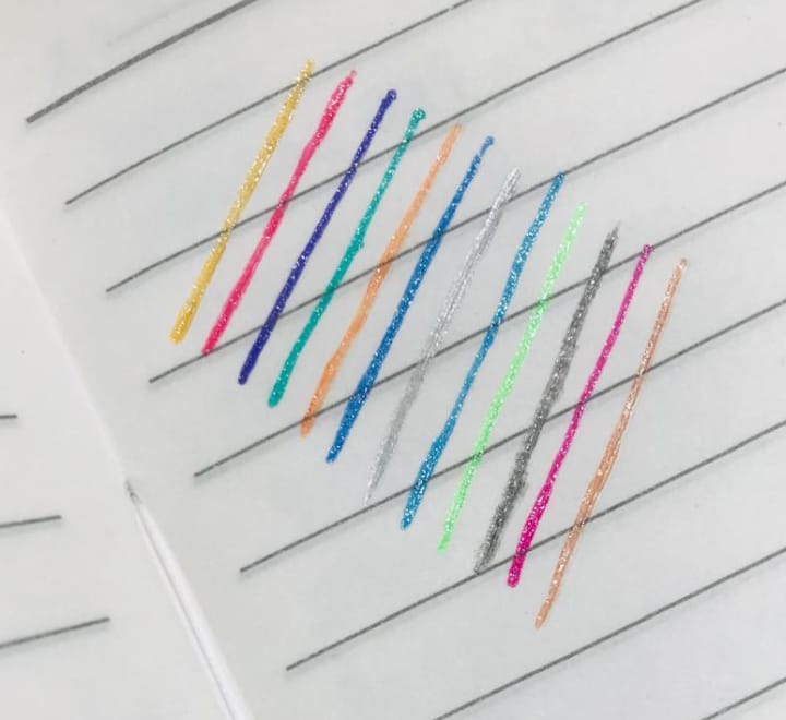 Fruit Scent Gel Glitter Pens β Pack of 12 Sparkling Pens