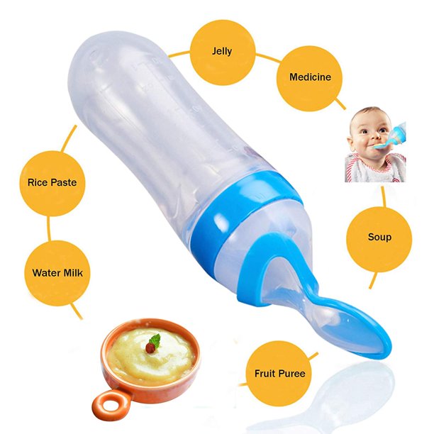 Silicone Baby Spoon Feeder Bottle – Safe & Easy Squeeze Feeding