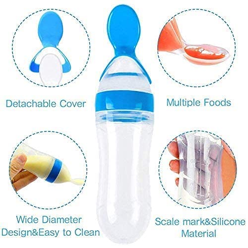 Silicone Baby Spoon Feeder Bottle – Safe & Easy Squeeze Feeding
