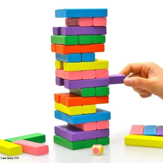 Jenga Wooden Block Game – 54 Pieces Family Fun for Kids