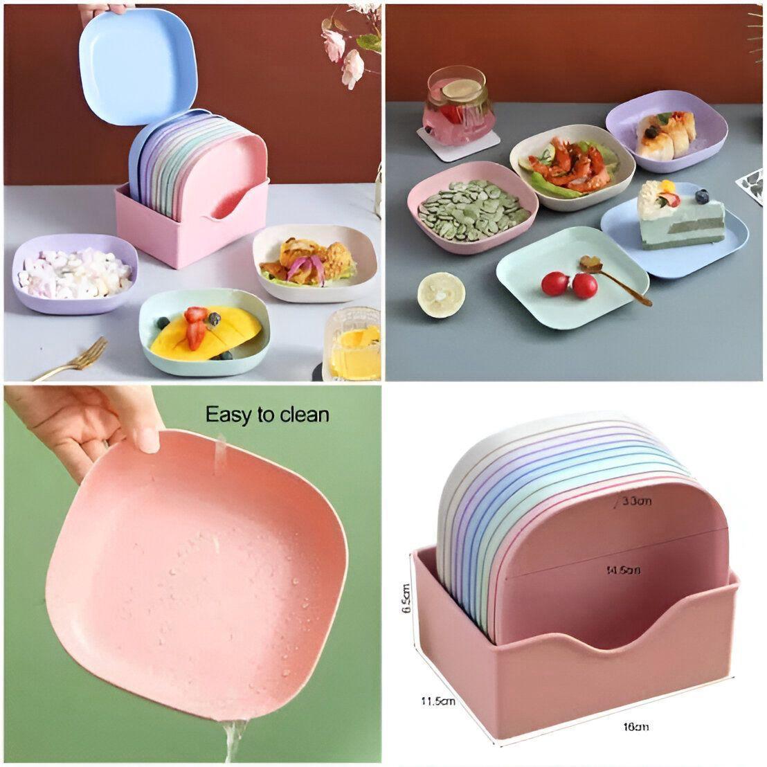 Eco-Friendly Plastic Bone Dish Set – 10 Pcs Snack Plates