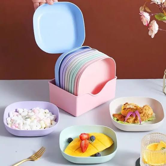 Eco-Friendly Plastic Bone Dish Set – 10 Pcs Snack Plates