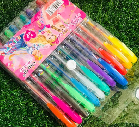Fruit Scent Gel Glitter Pens – Pack of 12 Sparkling Pens