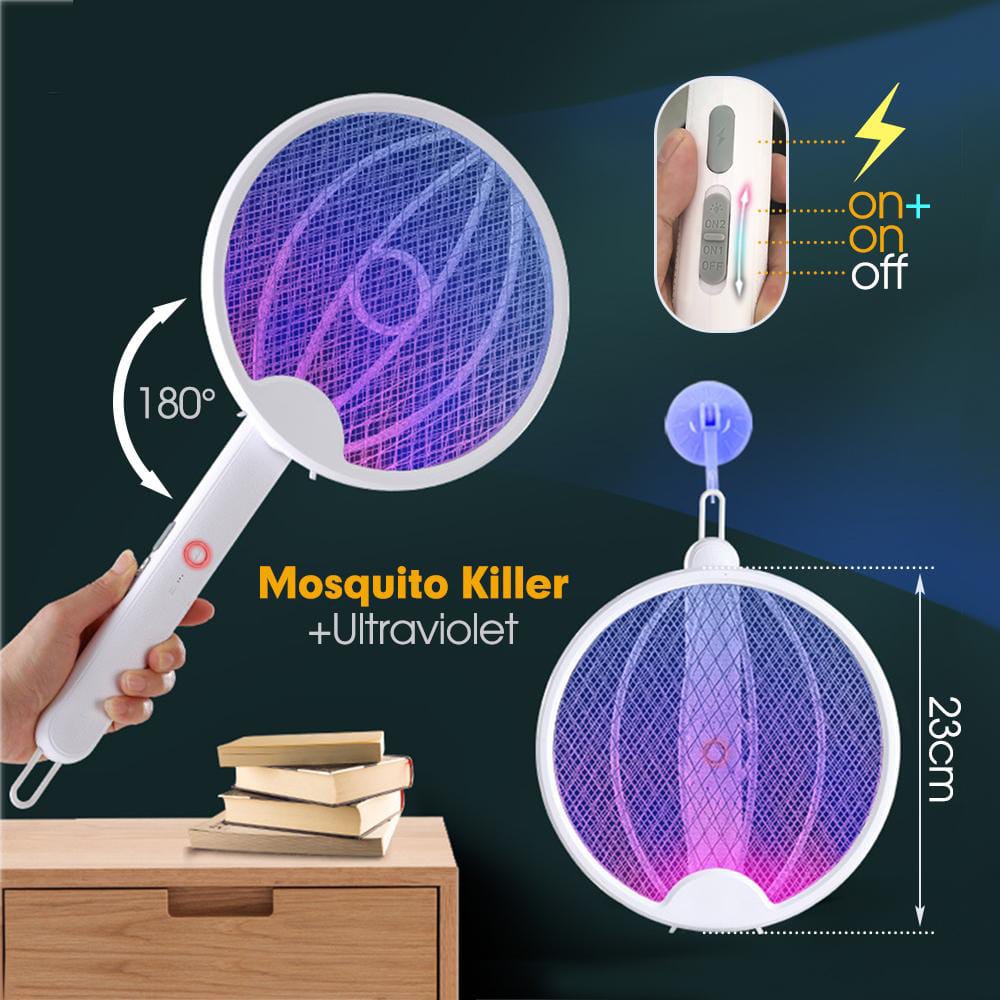 Foldable Electric Mosquito Killer Racket – Rechargeable Bug Zapper