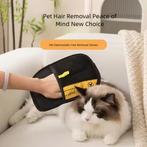 Pet Hair Remover Grooming Gloves – Washable & Portable