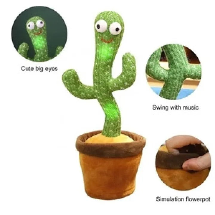Dancing Cactus Toy – Singing, Talking & Voice Recording Plush for Kids