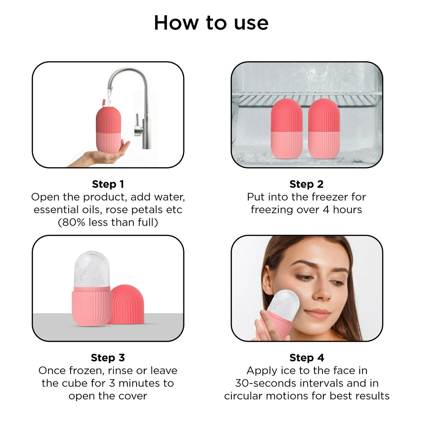 Silicone Ice Facial Roller – Cryotherapy Beauty Tool for Face, Eyes & Neck