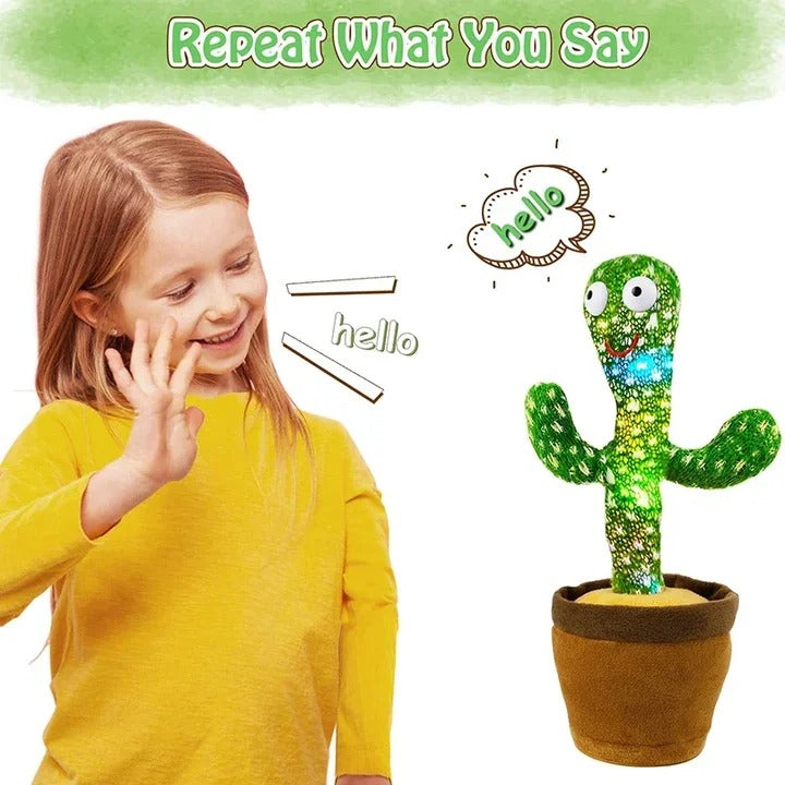 Dancing Cactus Toy – Singing, Talking & Voice Recording Plush for Kids